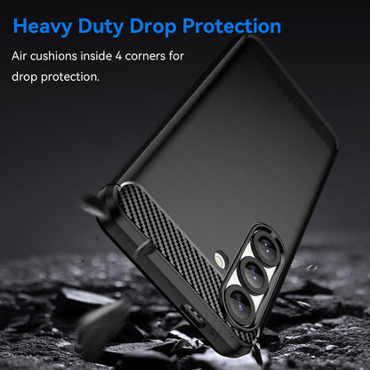 Deksel for Samsung Galaxy S25 S931, Techsuit, Karbon, Svart