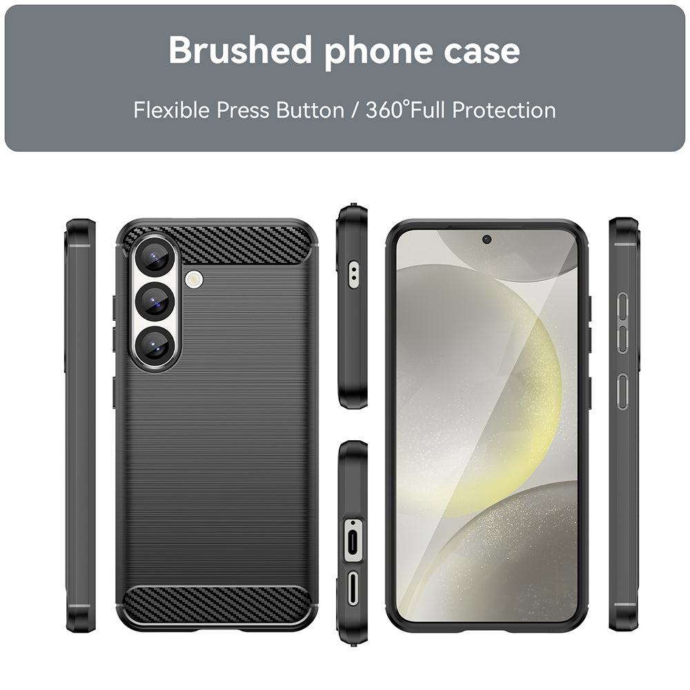 Deksel for Samsung Galaxy S25 S931, Techsuit, Karbon, Svart