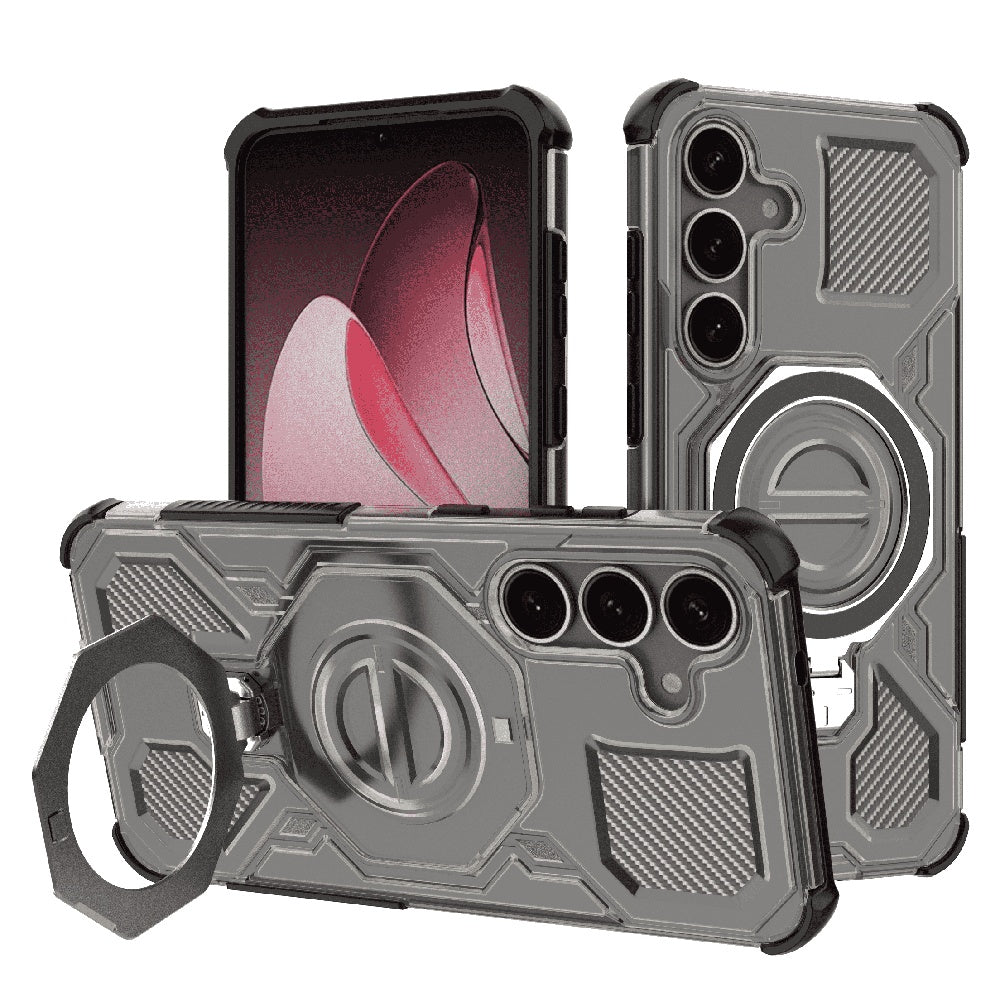 Deksel for Samsung Galaxy S25 S931, Techsuit, Carbon Shield Pro, Røykfarget