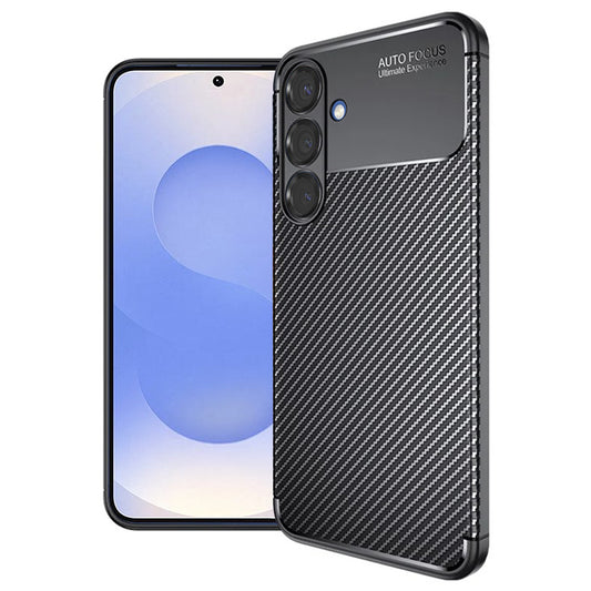 Deksel til Samsung Galaxy S25 S931, Techsuit, Karbonfiber, Svart