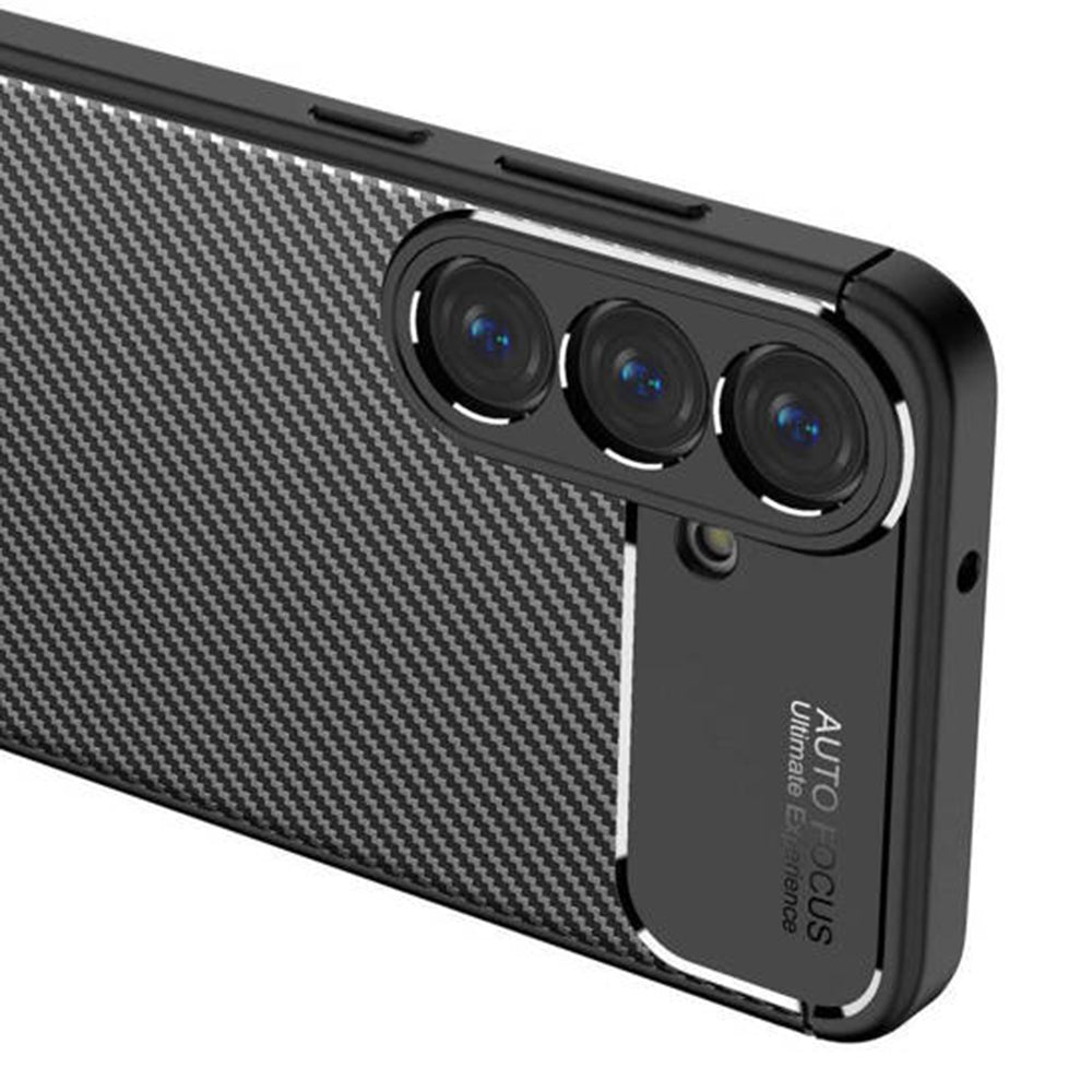 Deksel til Samsung Galaxy S25 S931, Techsuit, Karbonfiber, Svart