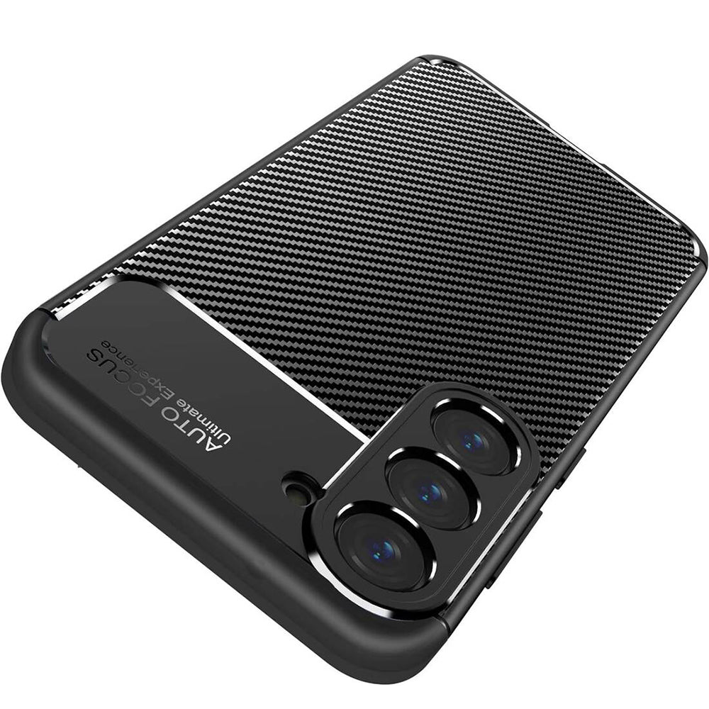 Deksel til Samsung Galaxy S25 S931, Techsuit, Karbonfiber, Svart