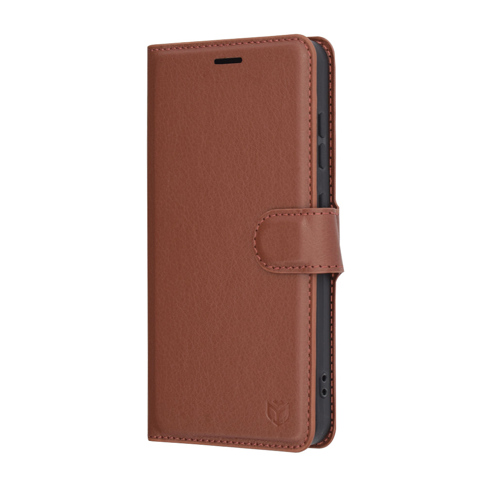 Deksel for Samsung Galaxy S25 S931, Techsuit, Leather Folio, Brun