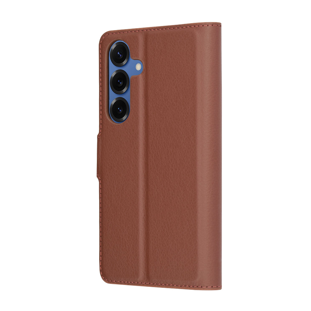 Deksel for Samsung Galaxy S25 S931, Techsuit, Leather Folio, Brun