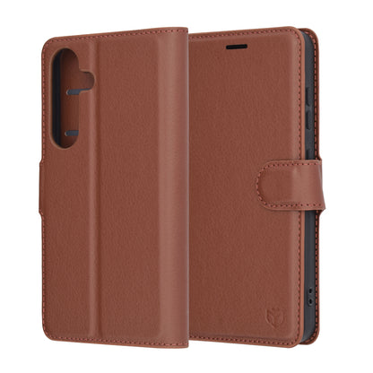 Deksel for Samsung Galaxy S25 S931, Techsuit, Leather Folio, Brun
