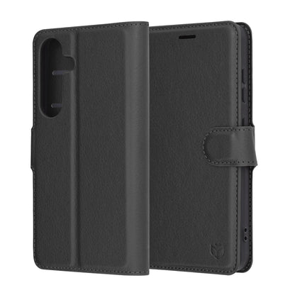 Deksel for Samsung Galaxy S25 S931, Techsuit, Leather Folio, Svart