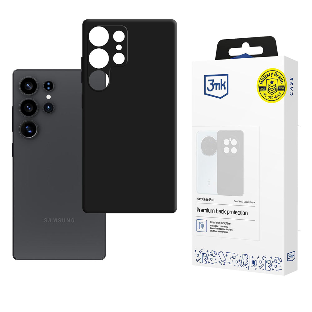 Deksel for Samsung Galaxy S25 Ultra S938, 3MK, Pro, Matt svart