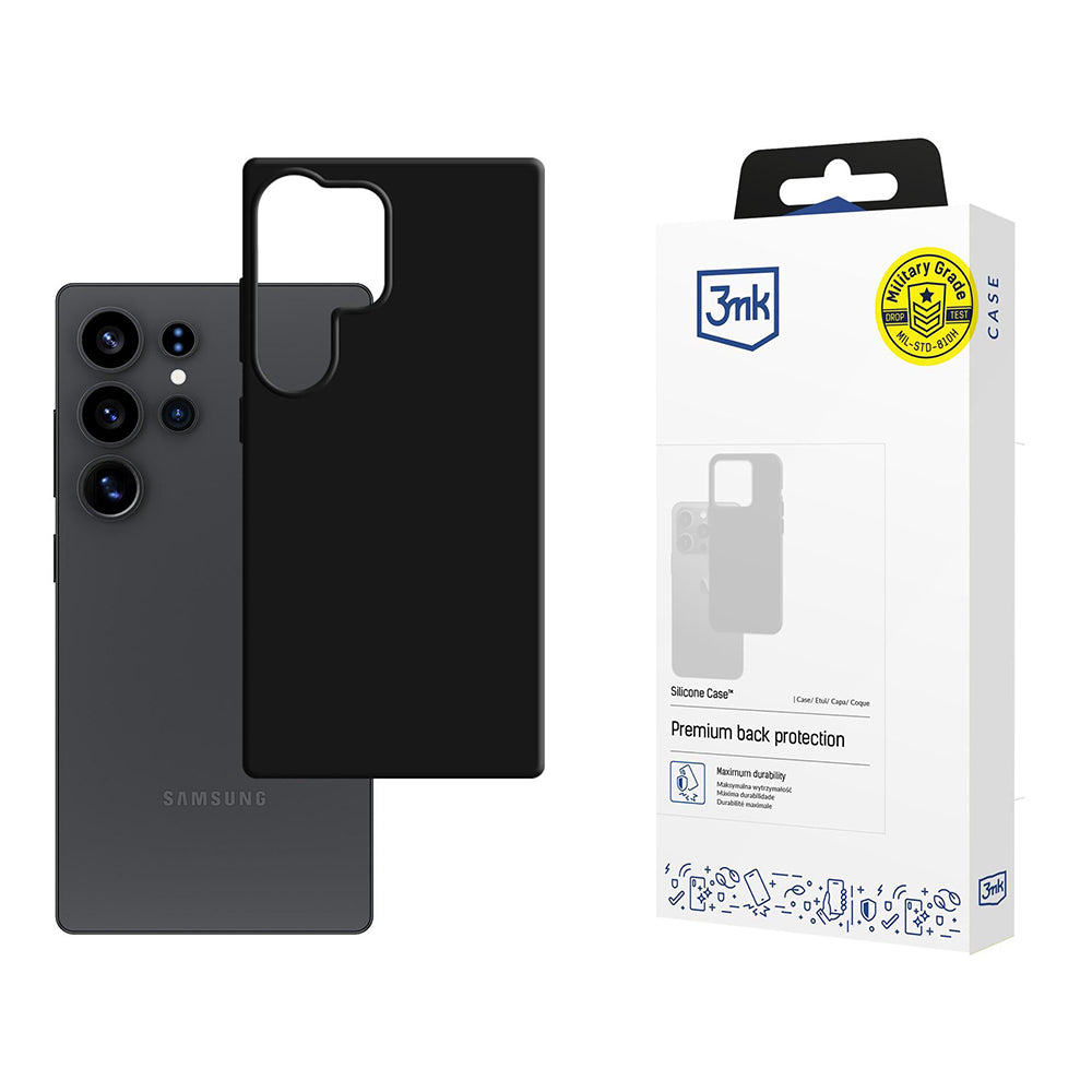 Deksel for Samsung Galaxy S25 Ultra S938, 3MK, silikon, svart