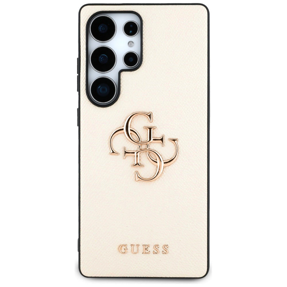 Deksel for Samsung Galaxy S25 Ultra S938, Guess, 4G Grained Big and Classic Logo, Beige