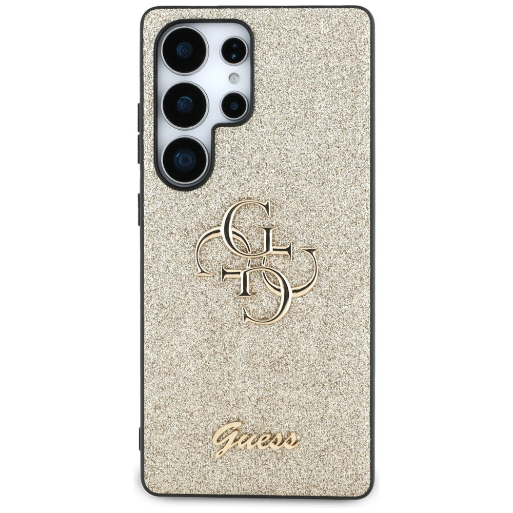 Deksel for Samsung Galaxy S25 Ultra S938, Guess, Glitter Big 4G Script, Gull