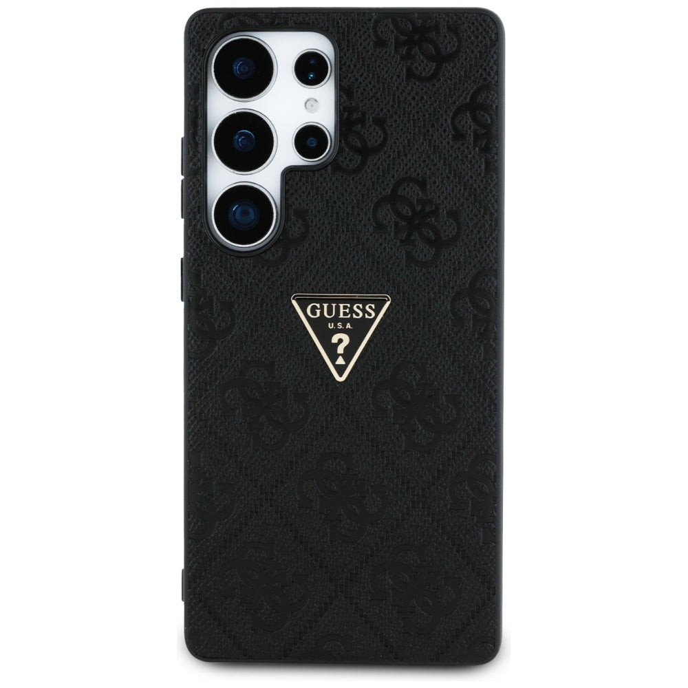 Deksel for Samsung Galaxy S25 Ultra S938, Guess, Grained Hot Stamp 4G Triangle, Svart
