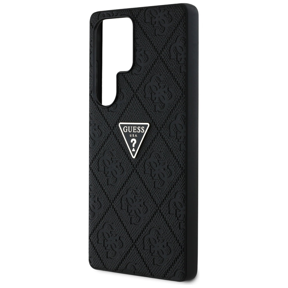 Deksel for Samsung Galaxy S25 Ultra S938, Guess, Grained Hot Stamp 4G Triangle, Svart