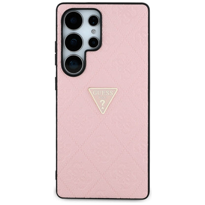 Deksel for Samsung Galaxy S25 Ultra S938, Guess, Grained Hot Stamp 4G Triangle, Rosa