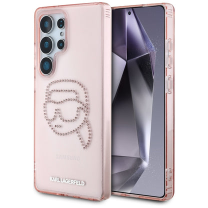 Deksel for Samsung Galaxy S25 Ultra S938, Karl Lagerfeld, IML Luxury Karl's Head, Rosa