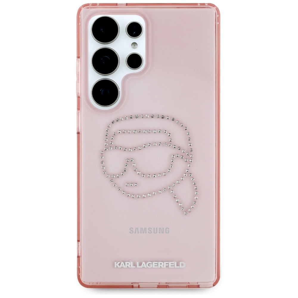 Deksel for Samsung Galaxy S25 Ultra S938, Karl Lagerfeld, IML Luxury Karl's Head, Rosa