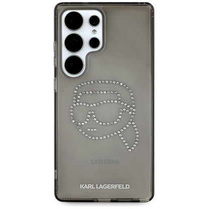 Deksel for Samsung Galaxy S25 Ultra S938, Karl Lagerfeld, IML Rhinestones Karl's Head, Svart