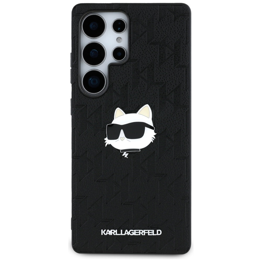 Deksel for Samsung Galaxy S25 Ultra S938, Karl Lagerfeld, Monogram Choupette's Head, Svart