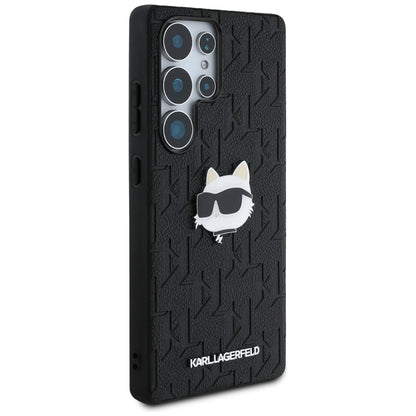 Deksel for Samsung Galaxy S25 Ultra S938, Karl Lagerfeld, Monogram Choupette's Head, Svart