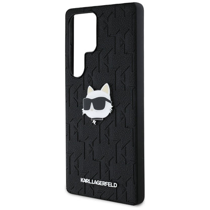Deksel for Samsung Galaxy S25 Ultra S938, Karl Lagerfeld, Monogram Choupette's Head, Svart