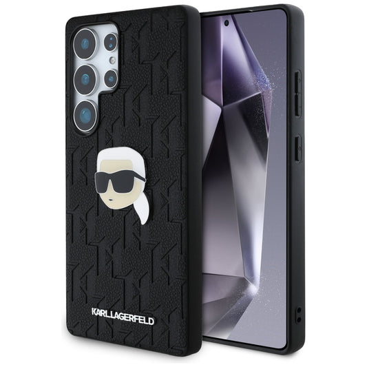 Deksel for Samsung Galaxy S25 Ultra S938, Karl Lagerfeld, Monogram Karl's Head, Svart