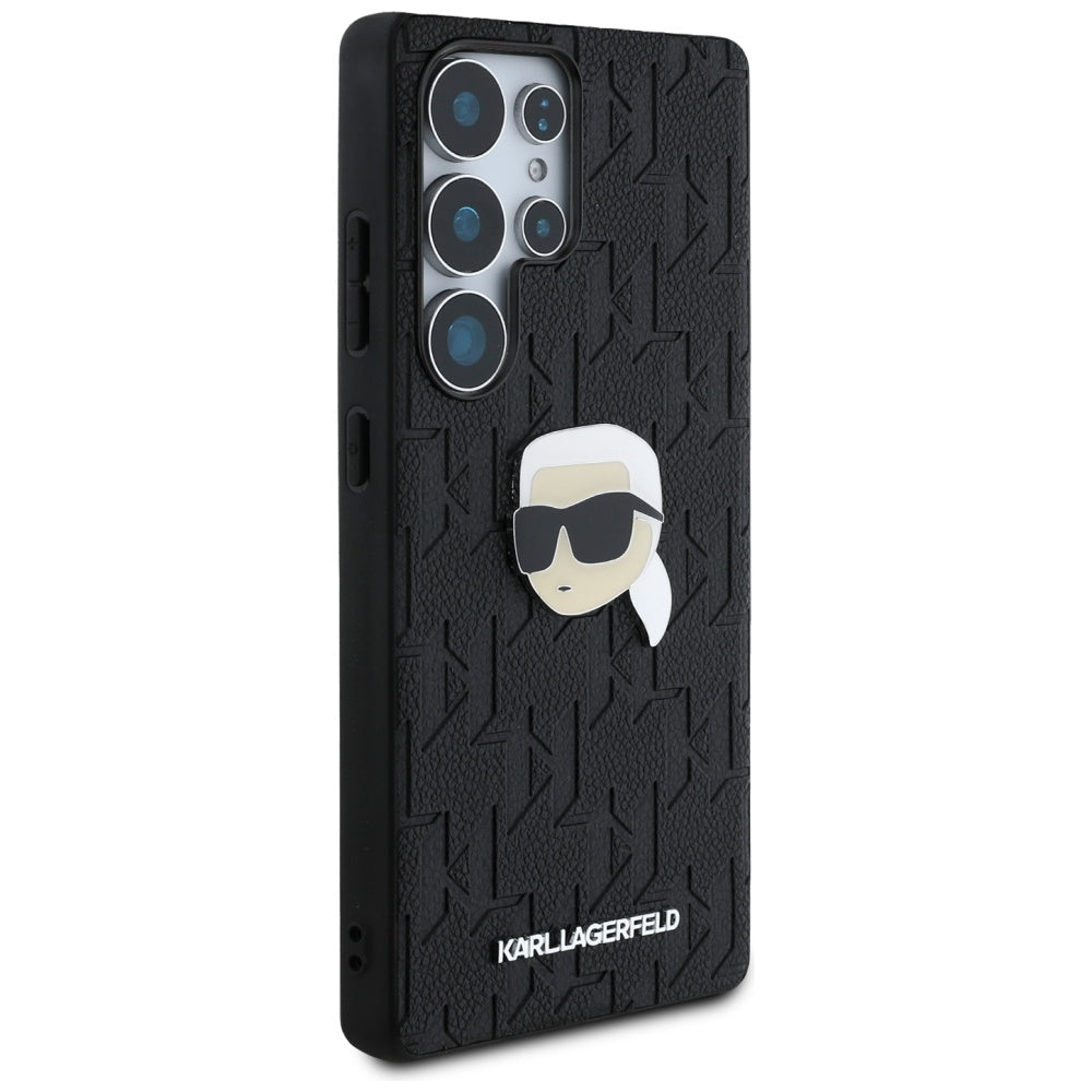 Deksel for Samsung Galaxy S25 Ultra S938, Karl Lagerfeld, Monogram Karl's Head, Svart