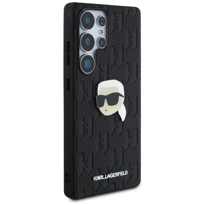 Deksel for Samsung Galaxy S25 Ultra S938, Karl Lagerfeld, Monogram Karl's Head, Svart