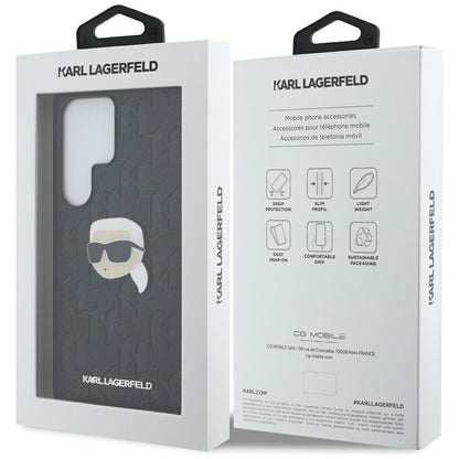 Deksel for Samsung Galaxy S25 Ultra S938, Karl Lagerfeld, Monogram Karl's Head, Svart