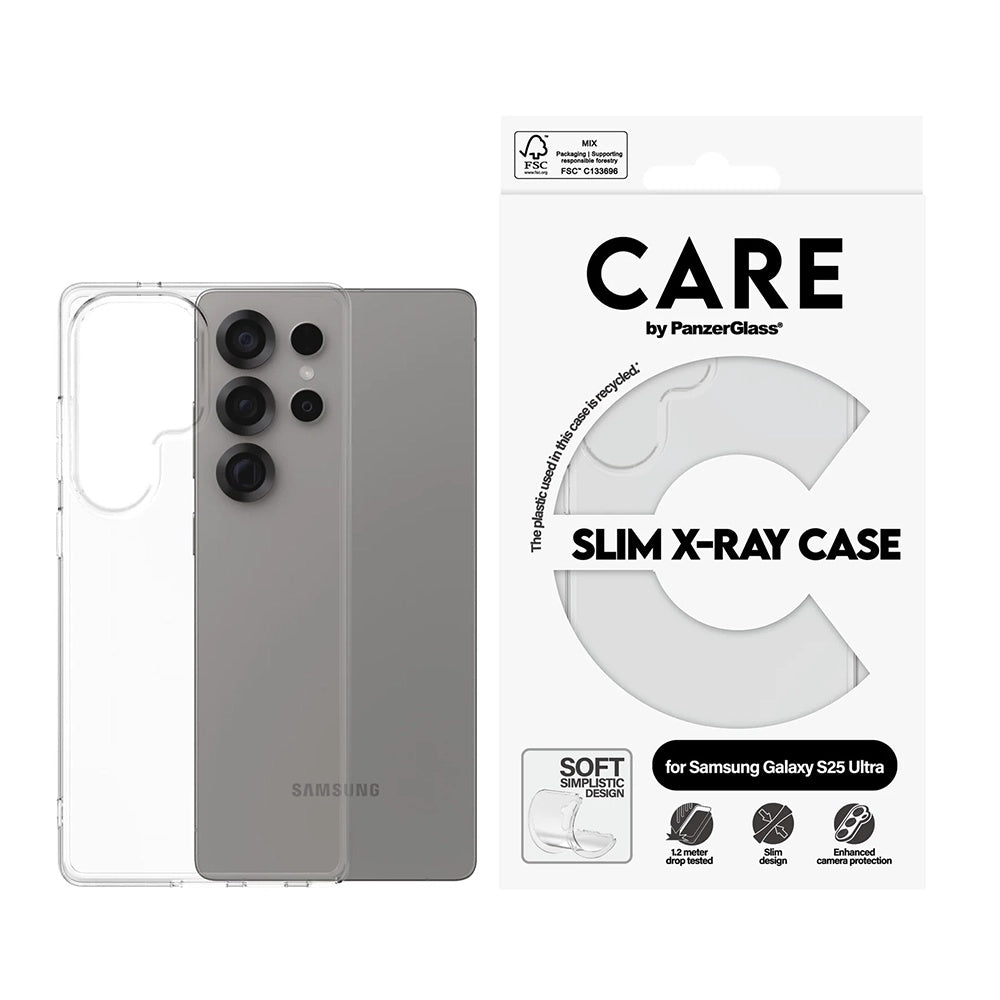 Deksel for Samsung Galaxy S25 Ultra S938, PanzerGlass, Motebevisst, Gjennomsiktig