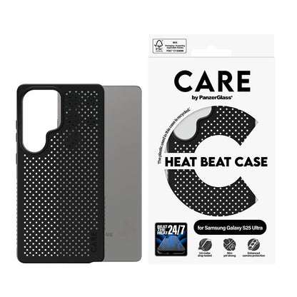 Deksel for Samsung Galaxy S25 Ultra S938, PanzerGlass, Care Feature Heat Beat, Svart