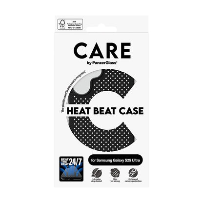 Deksel for Samsung Galaxy S25 Ultra S938, PanzerGlass, Care Feature Heat Beat, Svart