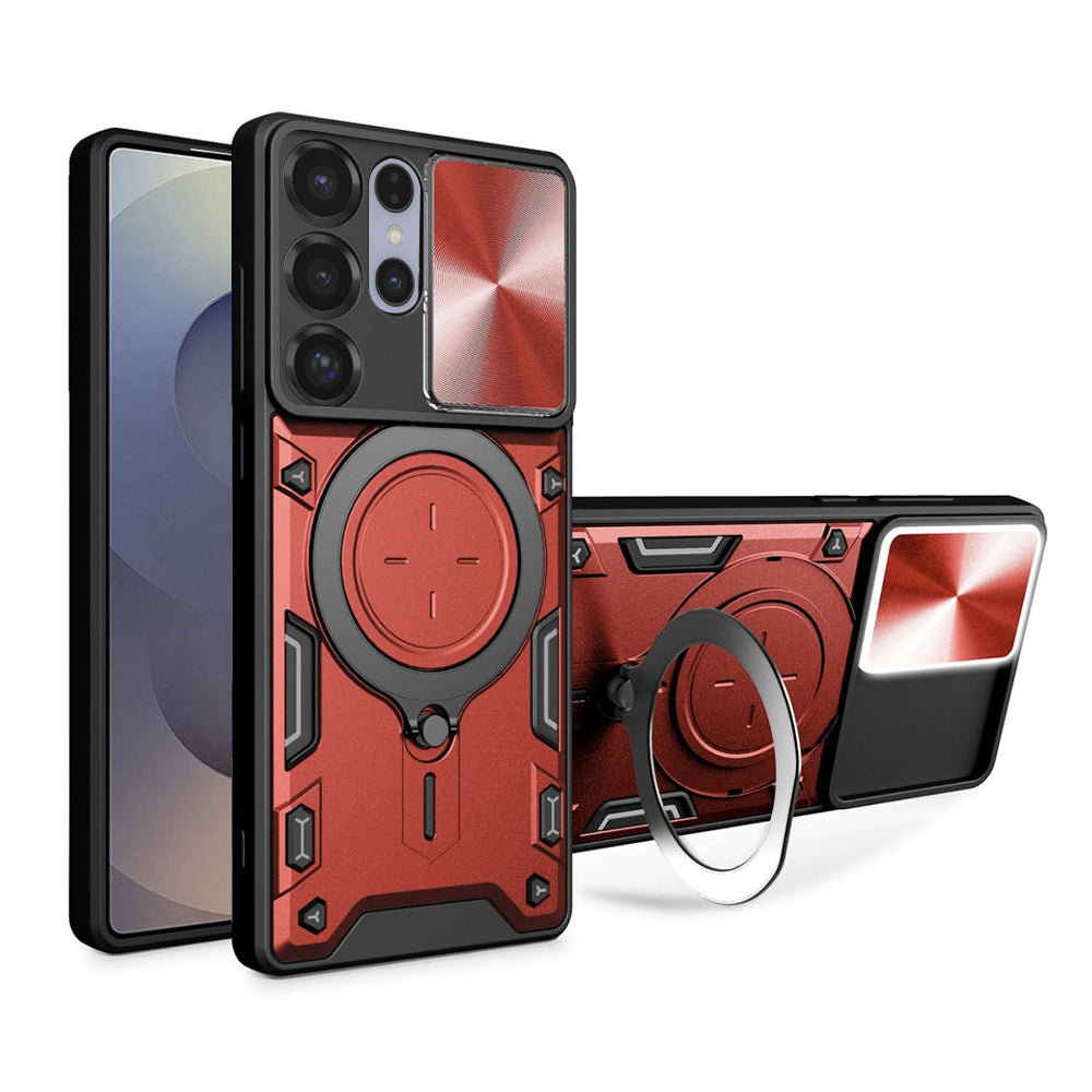 Deksel til Samsung Galaxy S25 Ultra S938, Techsuit, CamGuard Pro, Rød