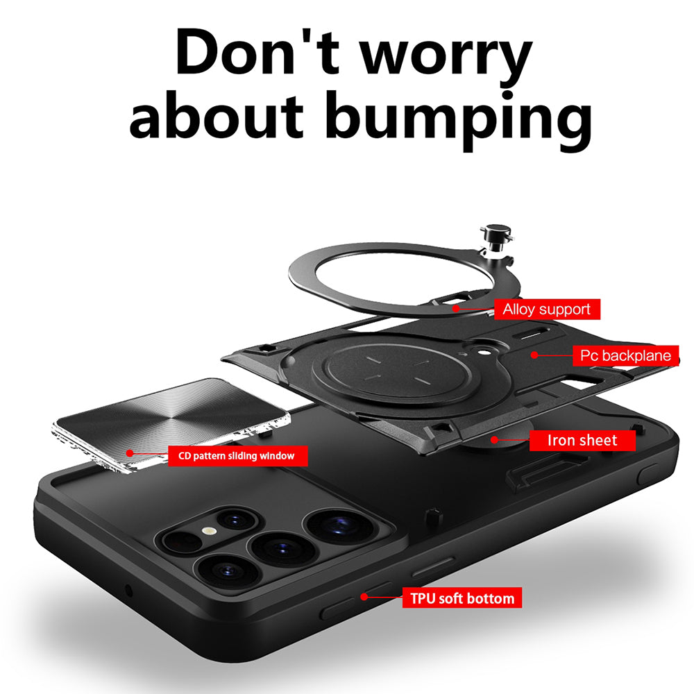 Deksel til Samsung Galaxy S25 Ultra S938, Techsuit, CamGuard Pro, Rosa Gull