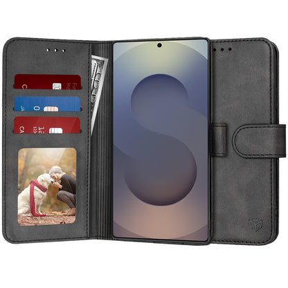 Deksel for Samsung Galaxy S25 Ultra S938, Techsuit, Diary Book, Svart