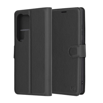 Deksel for Samsung Galaxy S25 Ultra S938, Techsuit, Leather Folio, Svart