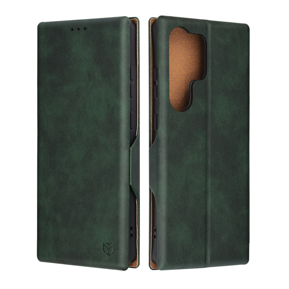 Deksel for Samsung Galaxy S25 Ultra S938, Techsuit, Safe Wallet Plus, Grønn