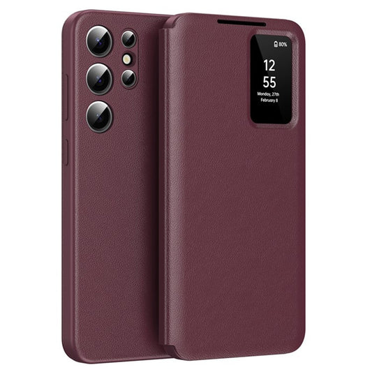 Deksel for Samsung Galaxy S25 Ultra S938, Techsuit, SmartView, Rød