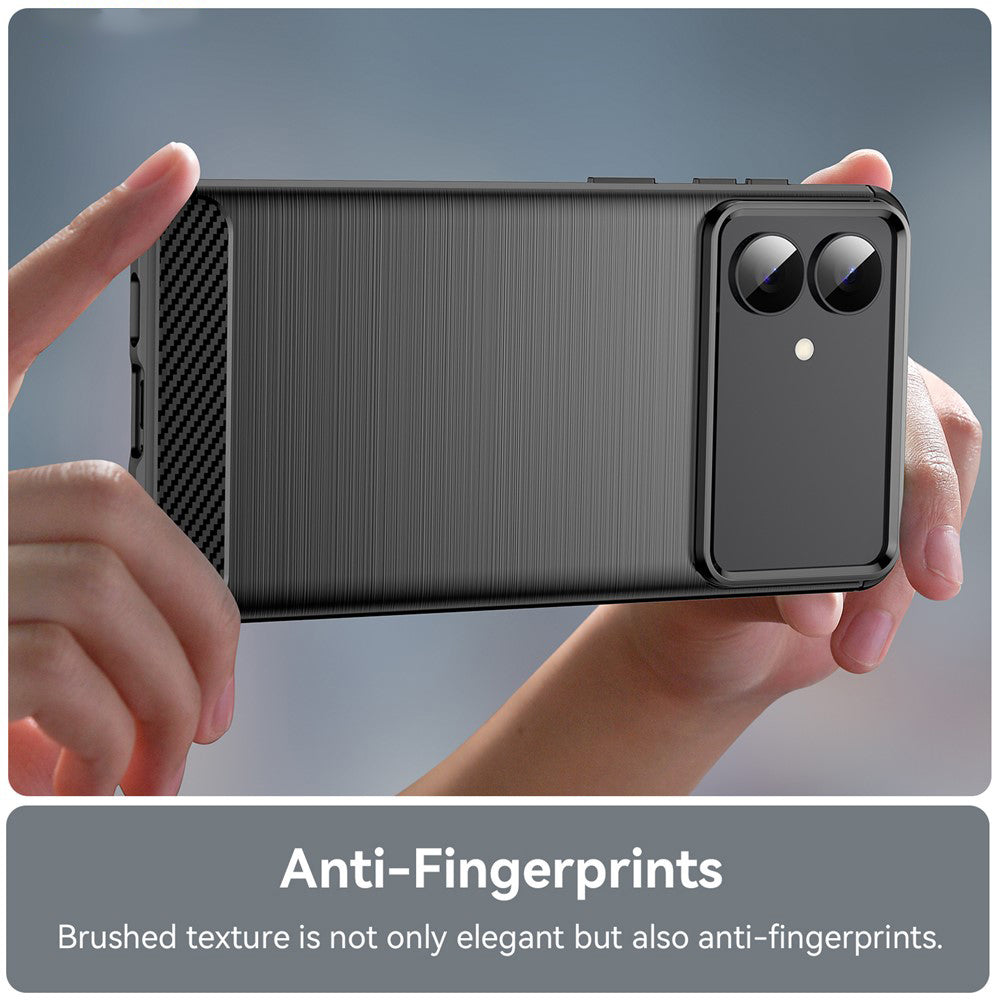Deksel for Samsung Galaxy S26 Edge, Techsuit, Karbon, Svart
