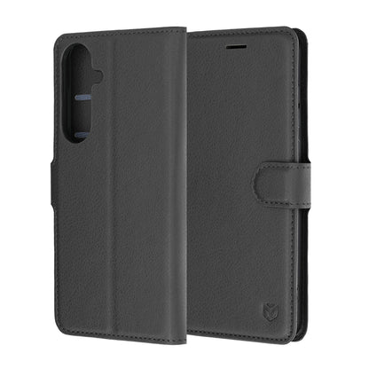 Deksel for Samsung Galaxy S26 FE / S25 FE, Techsuit, Leather Folio, Svart
