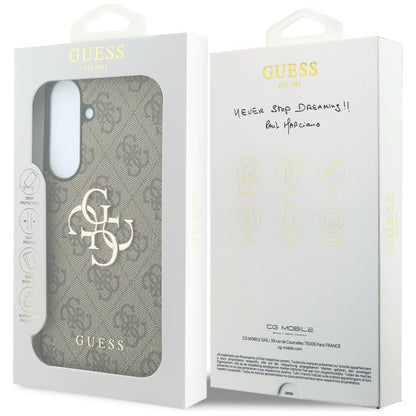 Deksel til Samsung Galaxy S26 FE S741, Guess, 4G Metalllogo, Brun