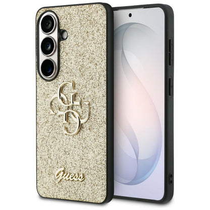Deksel for Samsung Galaxy S26 S942, Guess, Fixed Glitter Big 4G Metal Frame, Gull