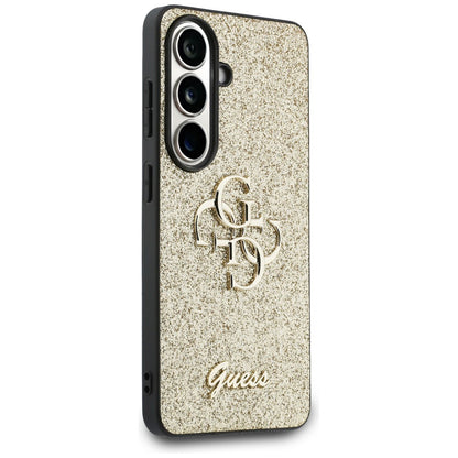 Deksel for Samsung Galaxy S26 S942, Guess, Fixed Glitter Big 4G Metal Frame, Gull