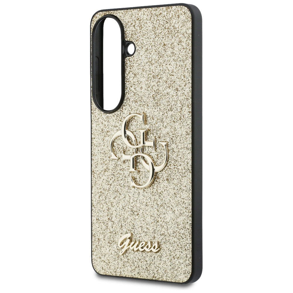 Deksel for Samsung Galaxy S26 S942, Guess, Fixed Glitter Big 4G Metal Frame, Gull