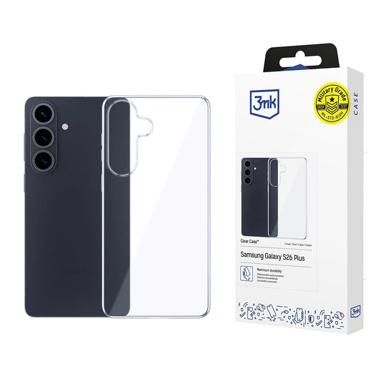 Deksel for Samsung Galaxy S26 Plus S947, 3MK, Klar, Gjennomsiktig