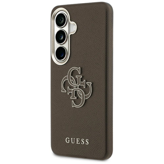 Deksel til Samsung Galaxy S26 Plus S947, Guess, 4G Kornet Stor og Klassisk Logo, Brun