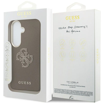 Deksel til Samsung Galaxy S26 Plus S947, Guess, 4G Kornet Stor og Klassisk Logo, Brun