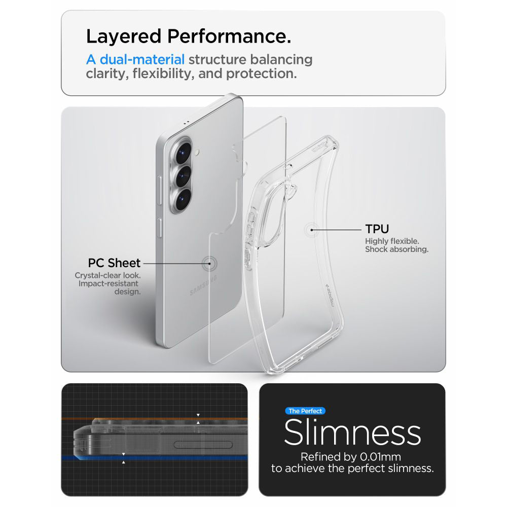 Deksel for Samsung Galaxy S26 Plus S947, Spigen, Ultra Hybrid, Gjennomsiktig ACS10707