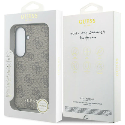 Deksel for Samsung Galaxy S26 S942, Guess, 4G Classic Logo Charm, Brun