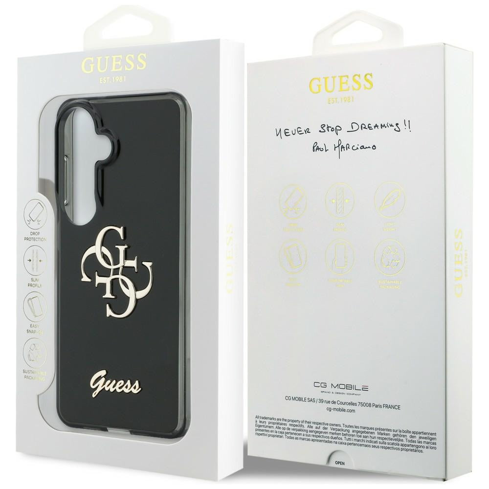Deksel for Samsung Galaxy S26 S942, Guess, IML Big Metal 4G Script, Svart