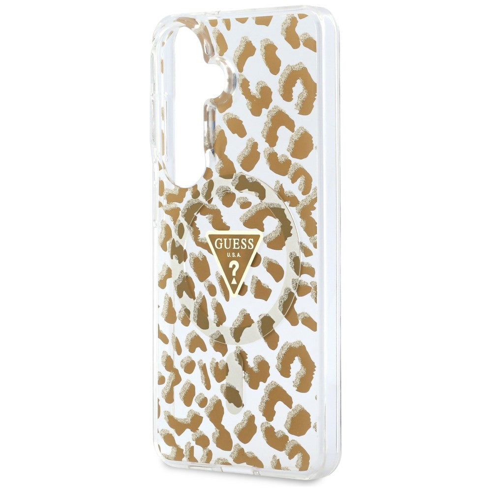 MagSafe-deksel for Samsung Galaxy S26 S942, Guess, IML Leopard-mønster, Brun