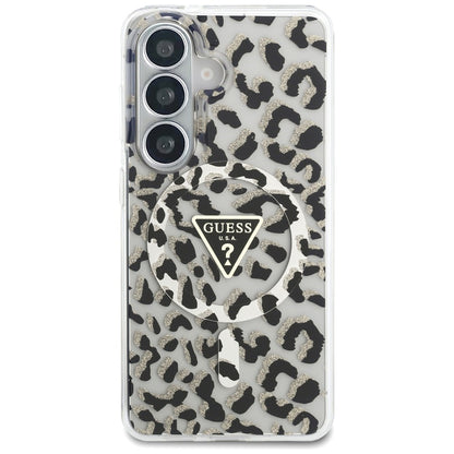 MagSafe-deksel for Samsung Galaxy S26 S942, Guess, IML Leopard-mønster, Svart